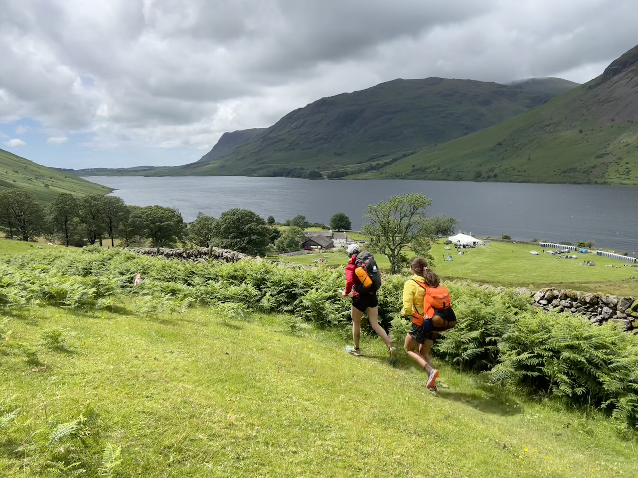 Competitors above the lake